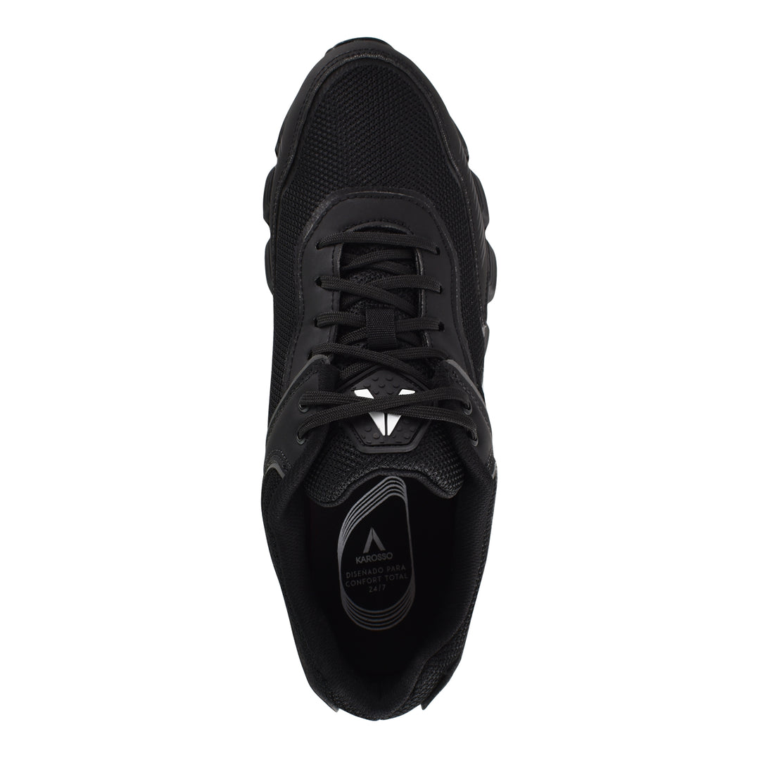Tenis Deportivos para Hombre Karosso 6334 Negro | Confort y Amortiguación