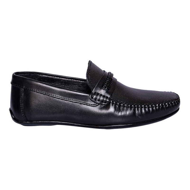 Zapatos De Piel Karosso Kasual Negro 9177