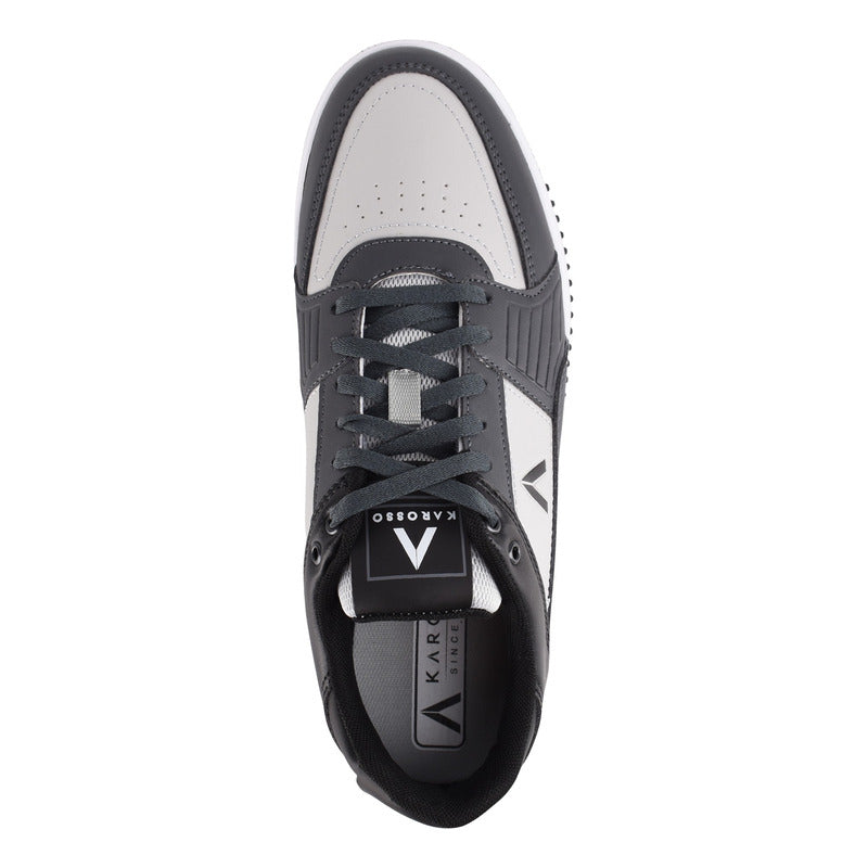 Tenis Casual Karosso Fr-111 Gris Negro Hombre