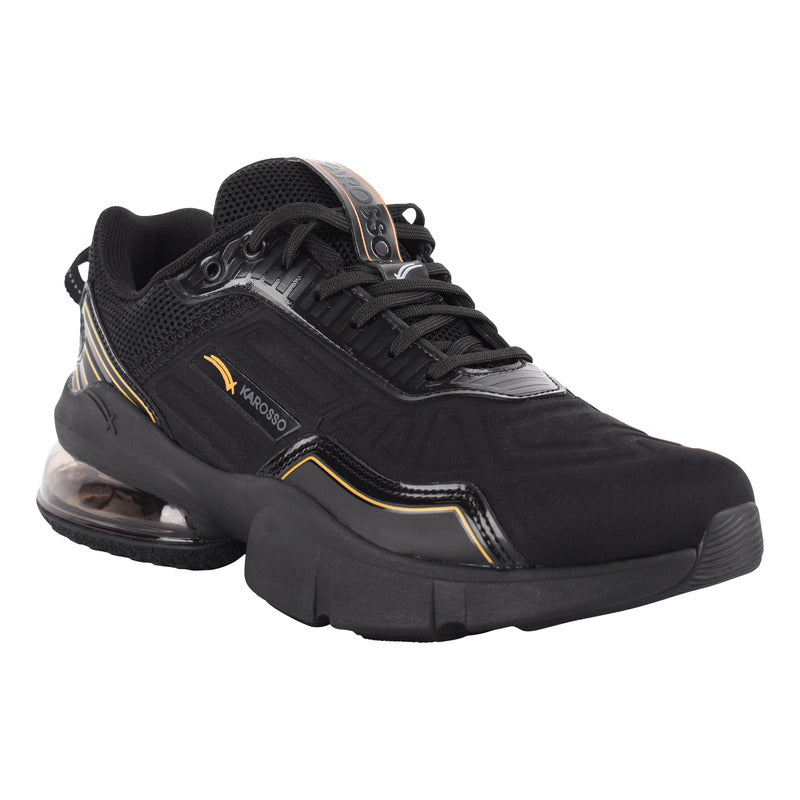 Tenis Hombre Deportivo Negro Karosso Media Suela Aire M513