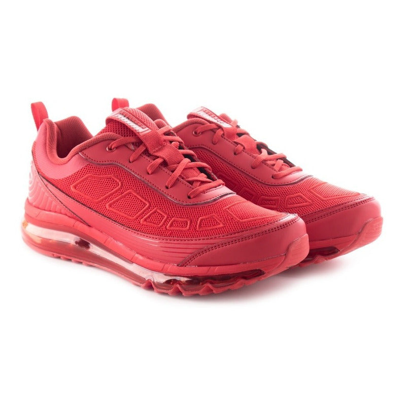 Tenis Para Hombre Rojo Grabado Suela De Aire Karosso Rojo 7551