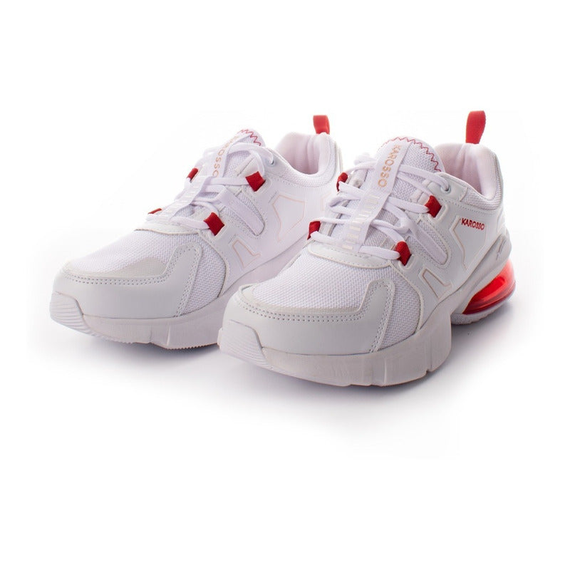 Tenis Para Hombre Blanco Deportivo Mediasuela De Aire Karosso M503