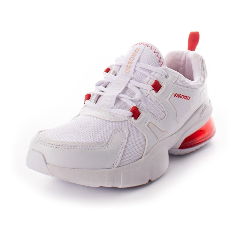 Tenis Para Hombre Blanco Deportivo Mediasuela De Aire Karosso M503